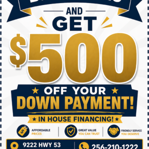 500 off coupon in house financing